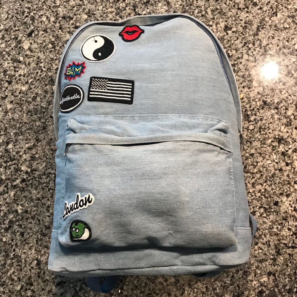 TOPMAN Light Blue Jean Backpack
